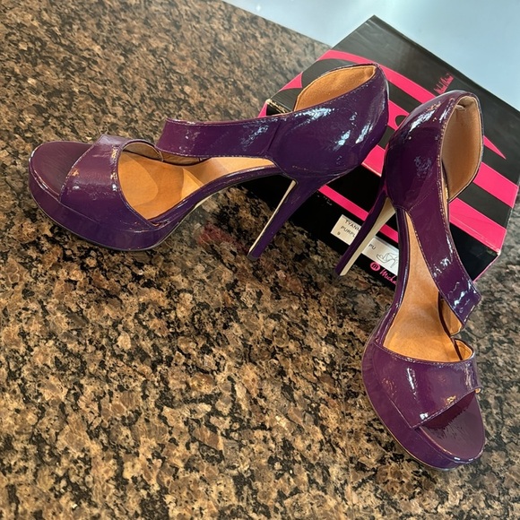 Michael Antonio purple patent leather open toe heel NIB 9 - Picture 3 of 10